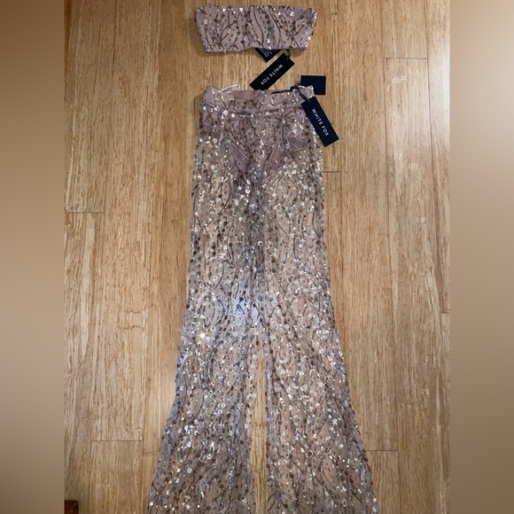 SOLD NWT - White Fox Mesh Sequin Set - Picture 1 of 5